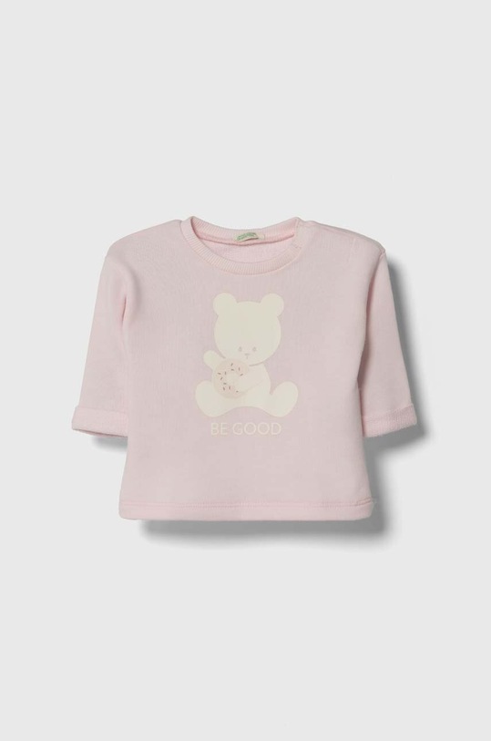 United Colors of Benetton bluza bawełniana niemowlęca nadruk różowy 3J70A1036.W.SEASONAL