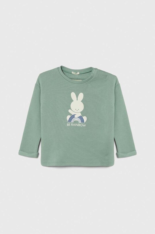 Бавовняна кофта для немовлят United Colors of Benetton бавовна зелений 3J70A1036.W.SEASONAL