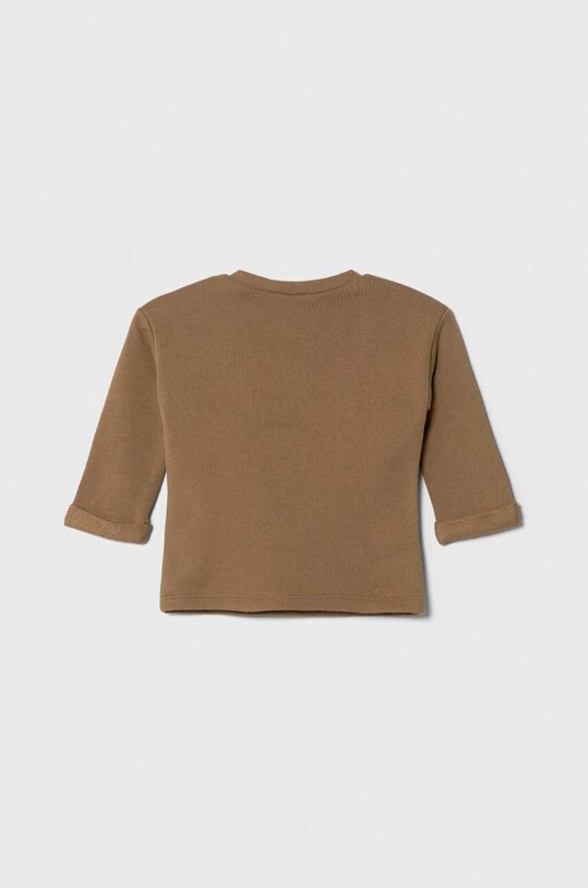 Pamučna dukserica za bebe United Colors of Benetton 3J70A1036.W.SEASONAL smeđa AW23