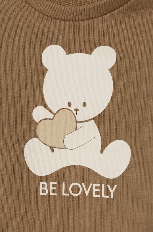 Dječaci Pamučna dukserica za bebe United Colors of Benetton 3J70A1036.W.SEASONAL smeđa