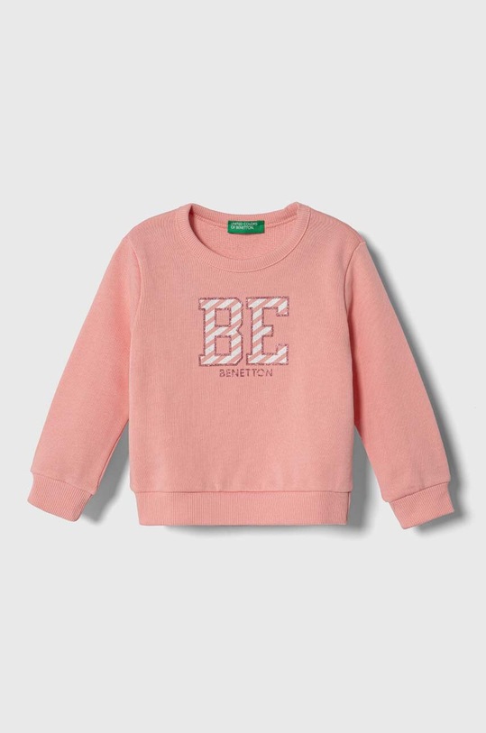United Colors of Benetton bluza bawełniana dziecięca nadruk różowy 3J70G10A5.P.SEASONAL