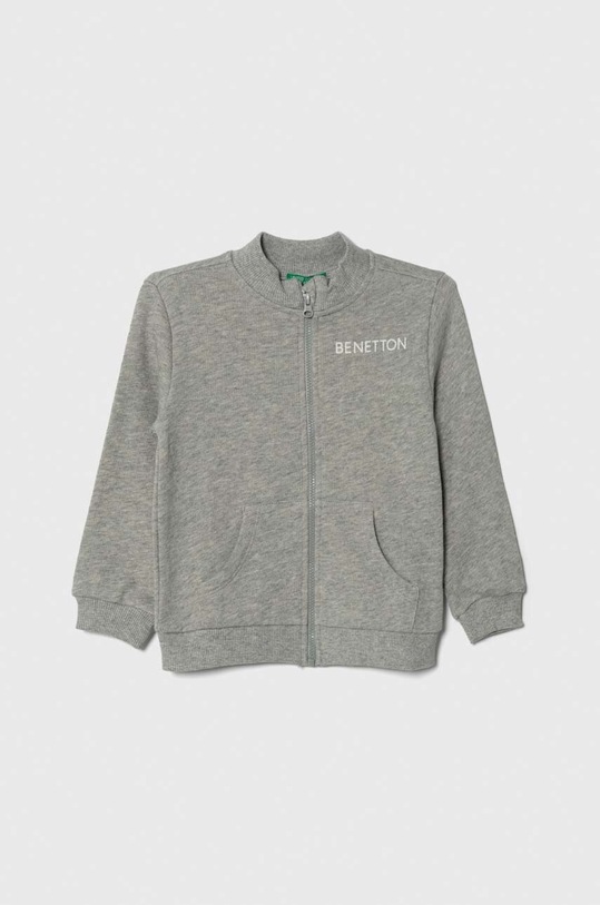 Παιδική βαμβακερή μπλούζα United Colors of Benetton χωρίς κουκούλα γκρί 3J70G5020.P.SEASONAL