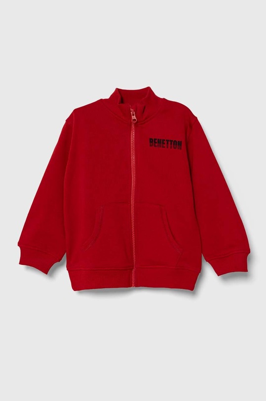 United Colors of Benetton bluza bawełniana dziecięca nadruk czerwony 3J70G5022.P.SEASONAL