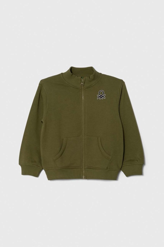 Detská bavlnená mikina United Colors of Benetton bavlna zelená 3J70G5022.P.SEASONAL