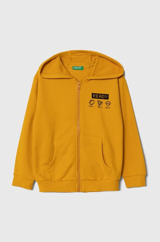 Детская кофта United Colors of Benetton с капюшоном жёлтый 3PANG5025.P.SEASONAL