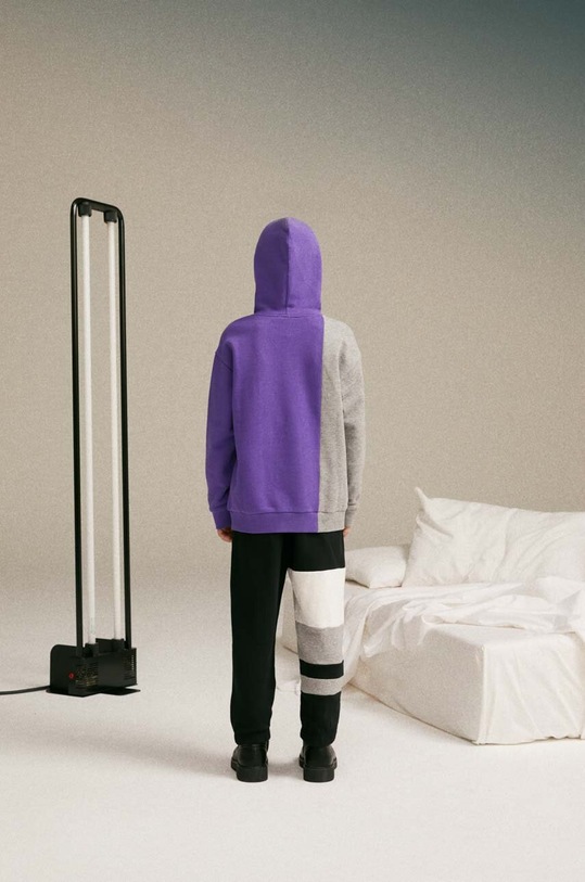 Дитяча бавовняна кофта Sisley 3J68X200H.G.SEASONAL фіолетовий