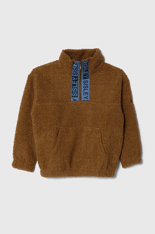 Sisley bluza polarowa dziecięca bez kaptura brązowy 3SKKX200L.G.SEASONAL