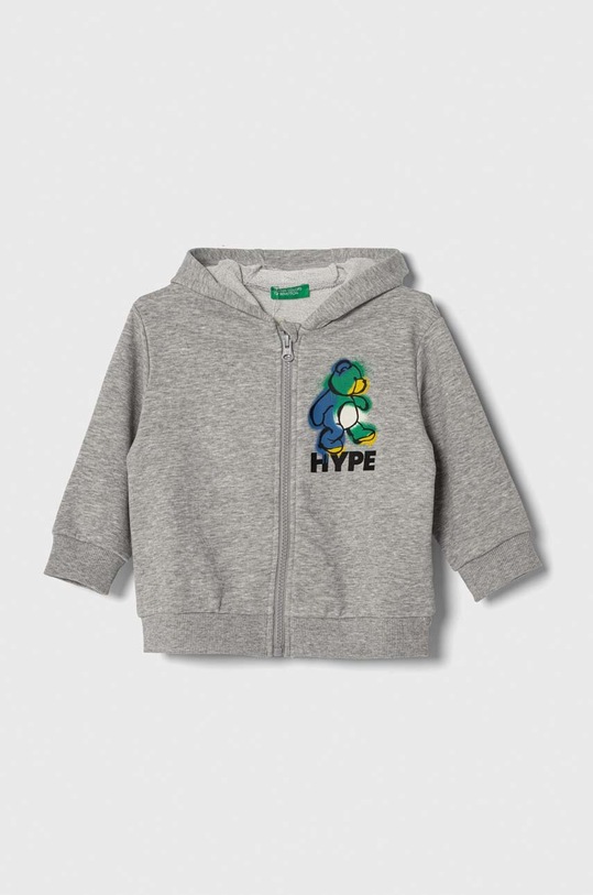 United Colors of Benetton bluza bawełniana dziecięca nadruk szary 3J68G502R.P.SEASONAL