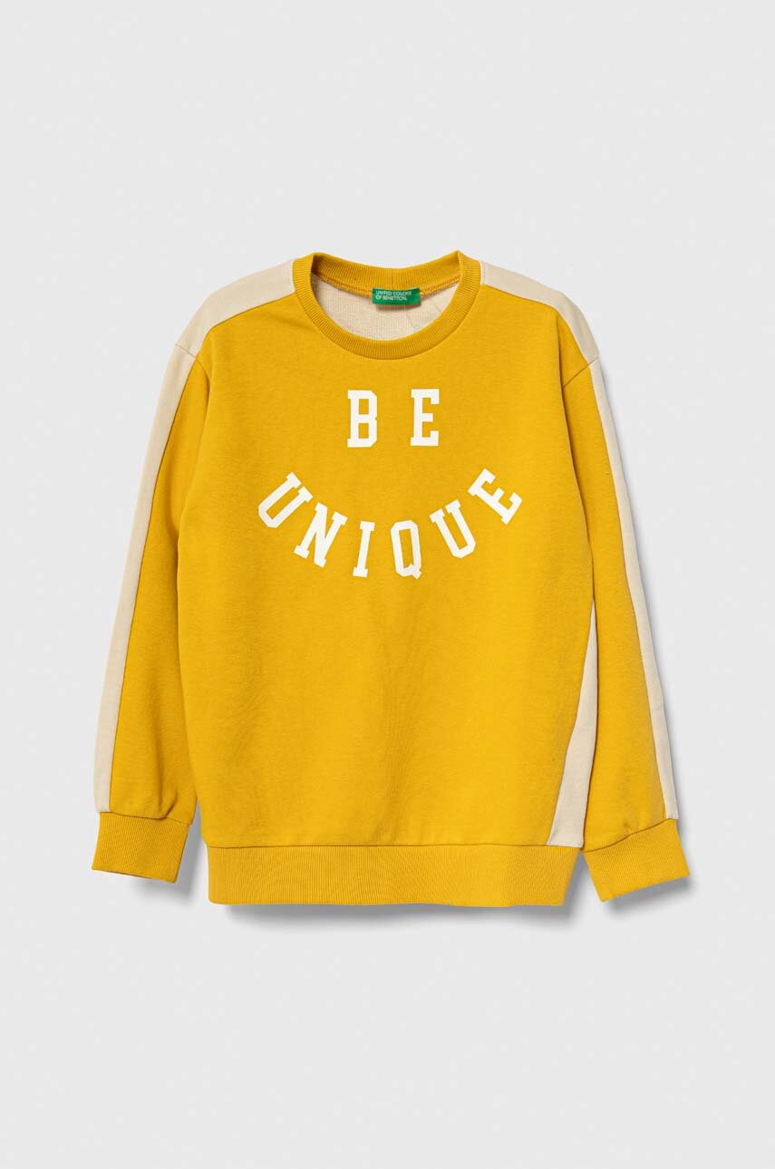 Παιδική μπλούζα United Colors of Benetton στάμπα κίτρινο 32N4C10DJ.G.SEASONAL