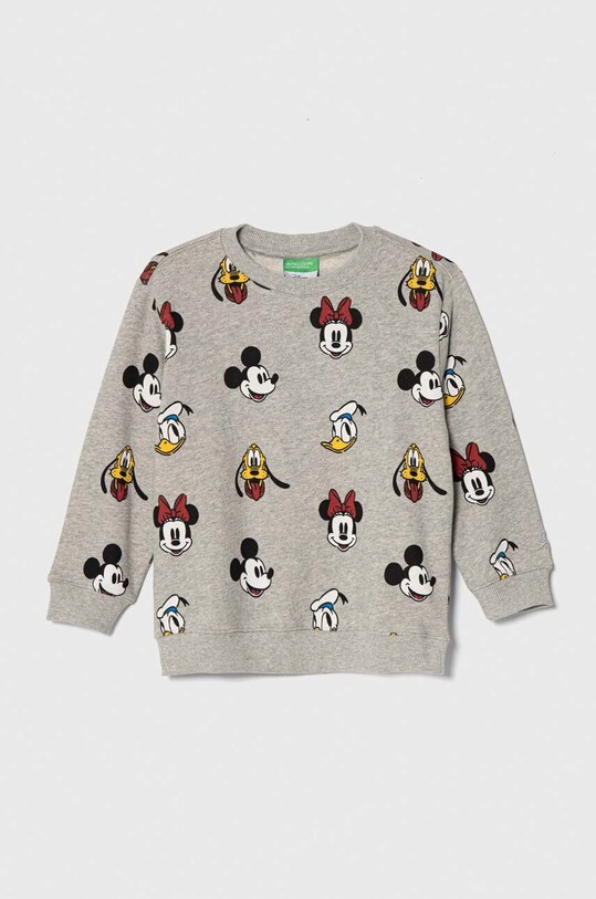 Детская хлопковая кофта United Colors of Benetton x Disney хлопок серый 3E4ZG10C8.P.SEASONAL