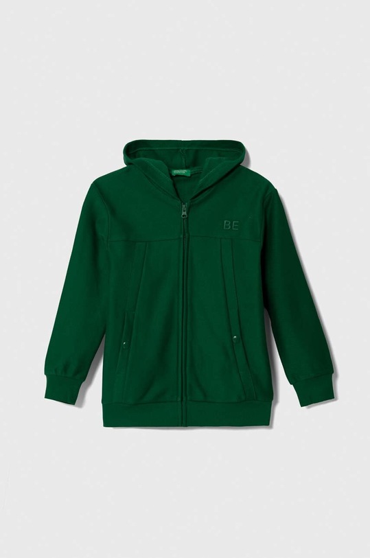 Детски памучен суичър United Colors of Benetton памук зелен 3ITZC502U.G.SEASONAL