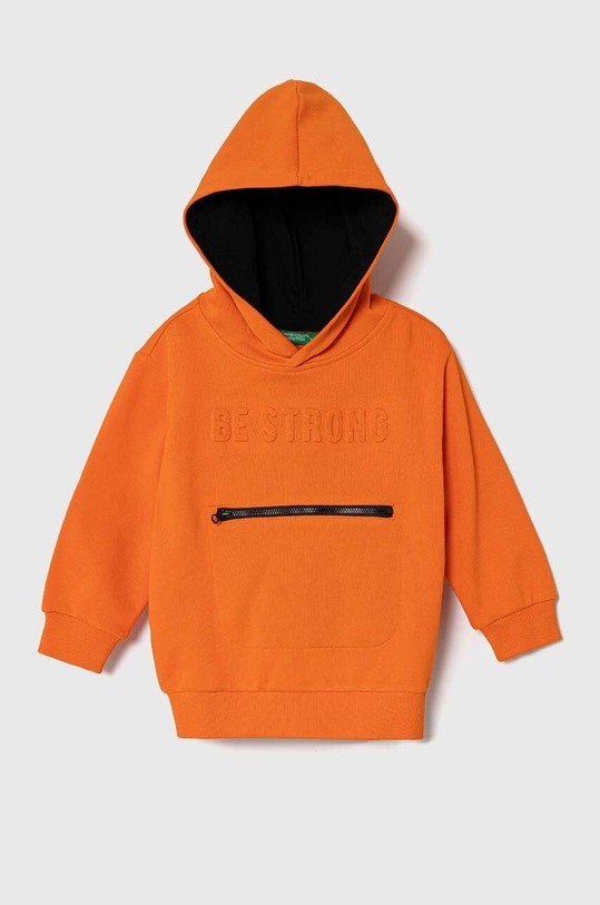 United Colors of Benetton bluza bawełniana dziecięca nadruk pomarańczowy 3J68G200H.P.SEASONAL