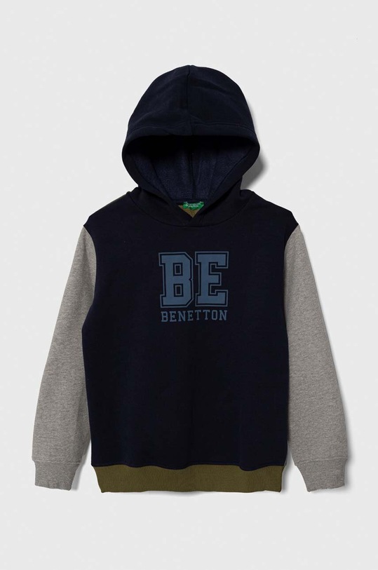 United Colors of Benetton bluza dziecięca z kapturem granatowy 3EB5C202T.G.SEASONAL