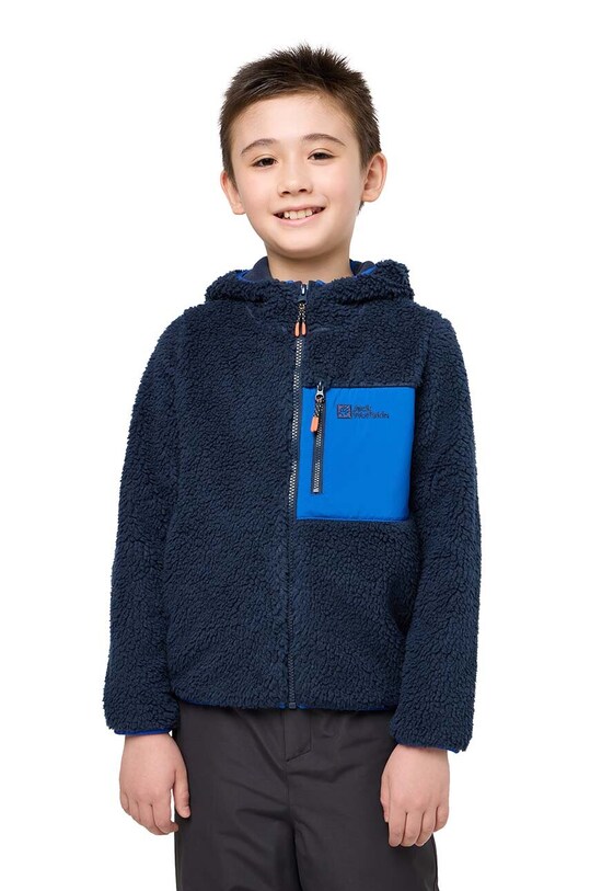 Дитяча кофта Jack Wolfskin ICE CURL HOOD з капюшоном темно-синій 1609232.92.152