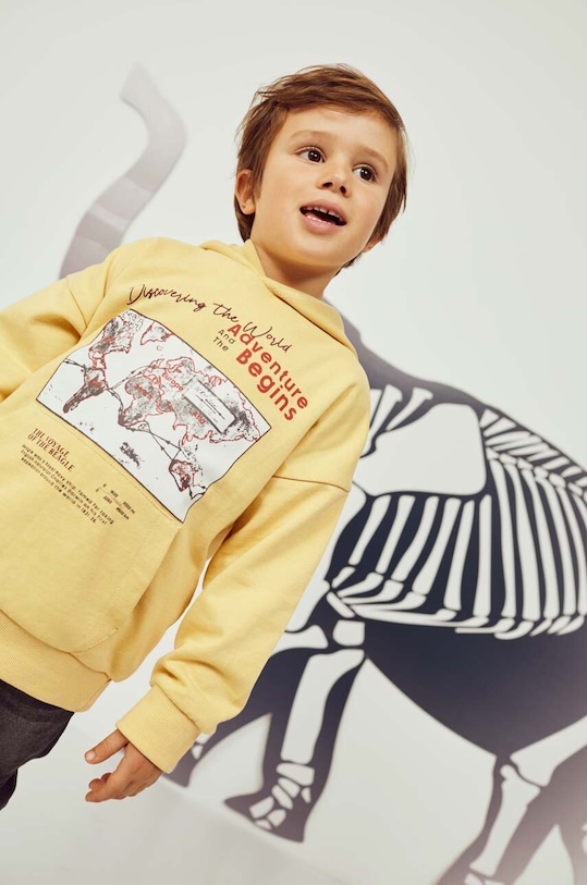 zippy bluza bawełniana dziecięca nadruk żółty 3105526901