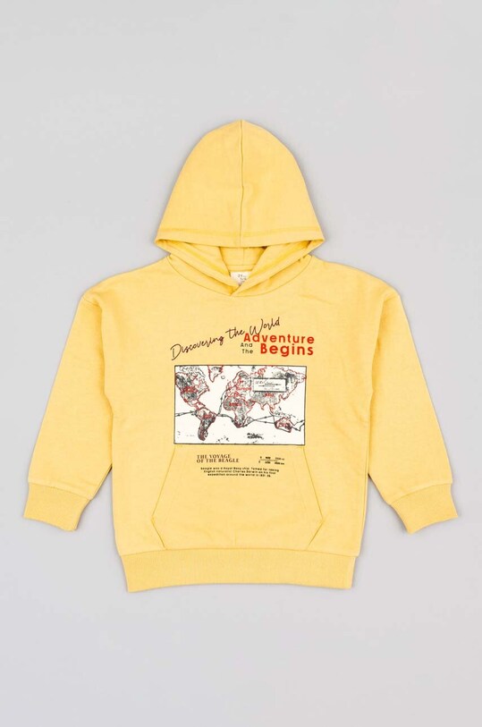 Detská bavlnená mikina zippy 3105526901 žltá AW23
