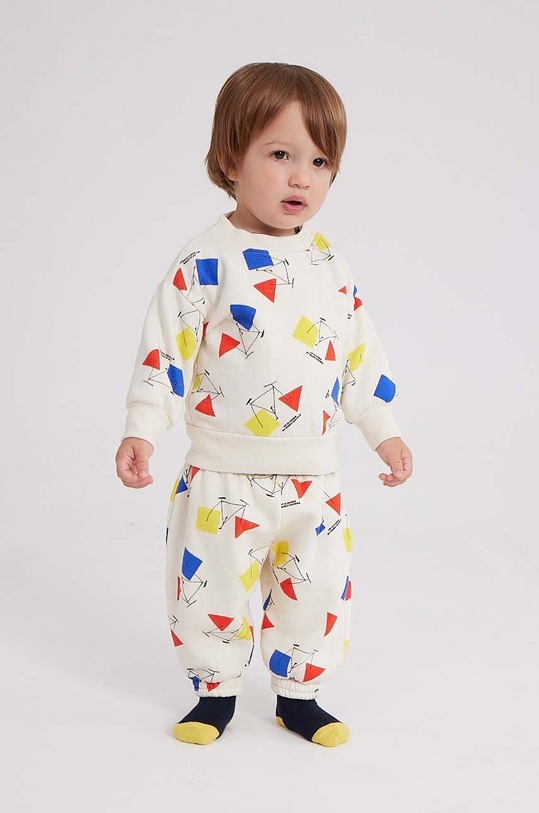 Bobo Choses hanorac de bumbac pentru bebelusi cu modele alb 223AB029