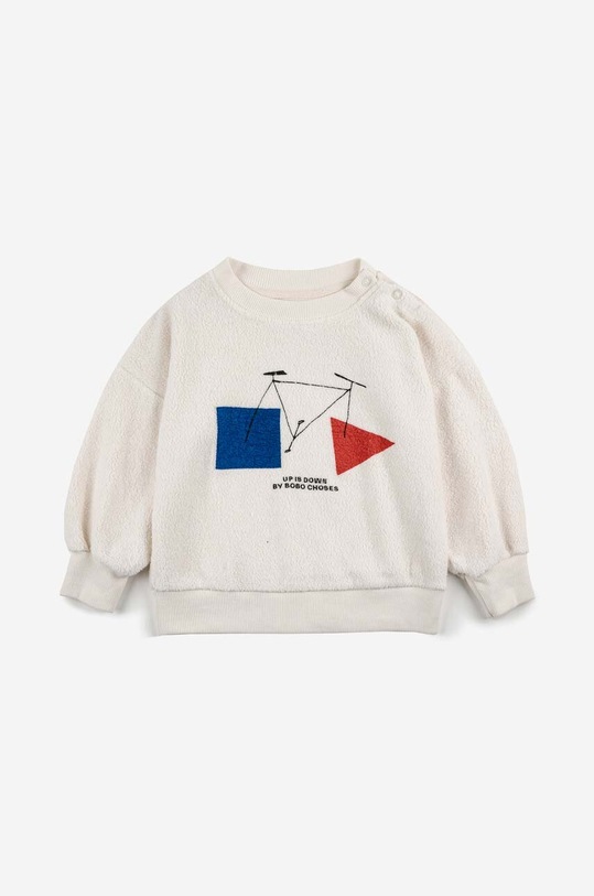 Bavlnená mikina pre bábätká Bobo Choses 223AB038 biela AW23
