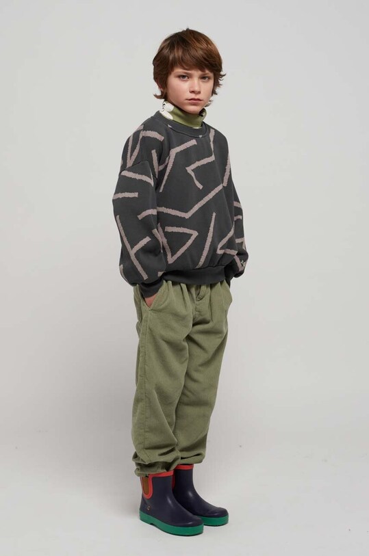 Детски памучен суичър Bobo Choses памук сив 223AC037