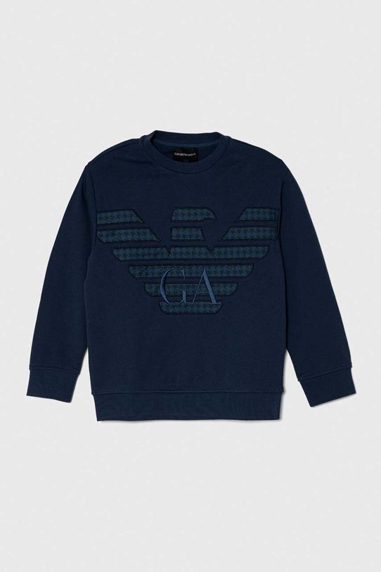 Detská bavlnená mikina Emporio Armani bavlna modrá 6R4MJ1.4JSRZ