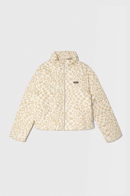 Vans kurtka dziecięca VN0A7YVRBSM1 FOUNDRY PUFFER PRINT MT bez kaptura beżowy VN0A7YVRBSM1