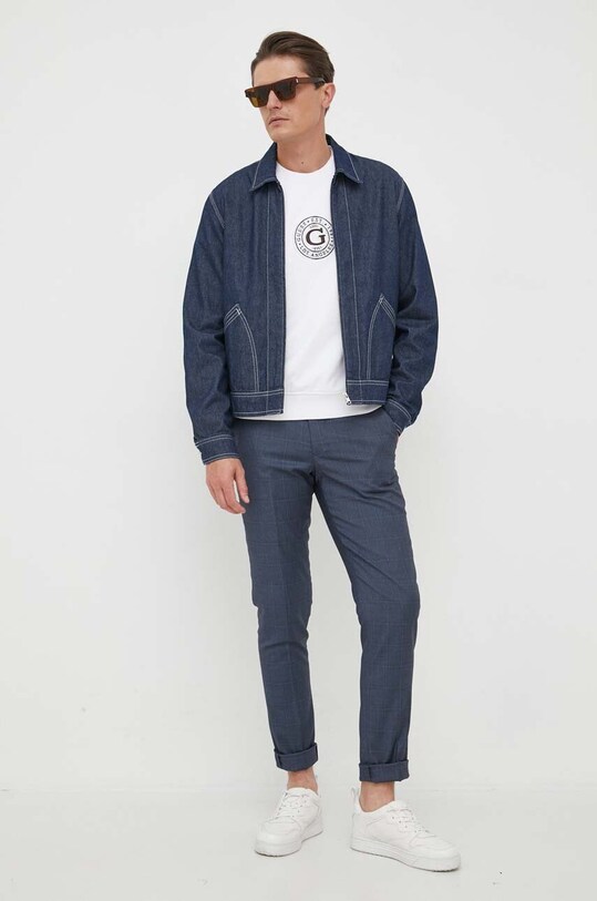 Βαμβακερή μπλούζα Guess M3YQ11.KBPV1 λευκό AW23