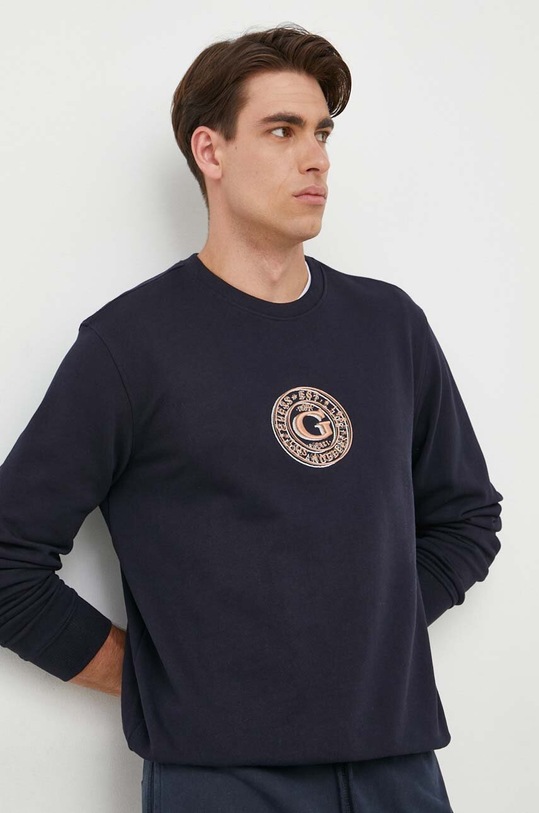 Guess bluza bawełniana aplikacja granatowy M3YQ11.KBPV1