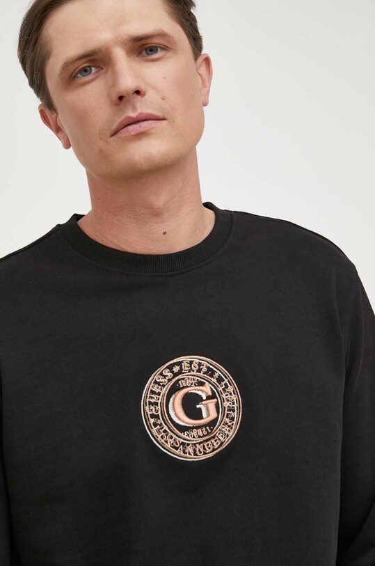 Guess hanorac de bumbac negru M3YQ11.KBPV1