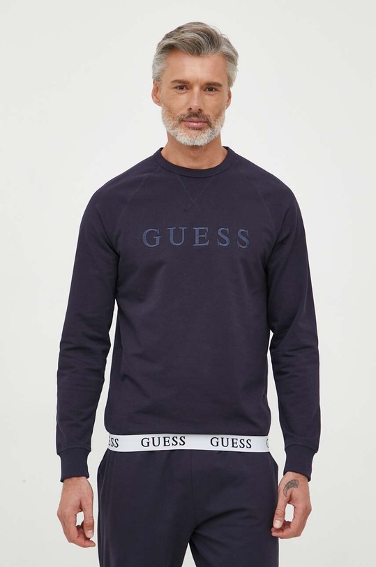 Mikina Guess s elastanom tmavomodrá U3YQ01.KBS91