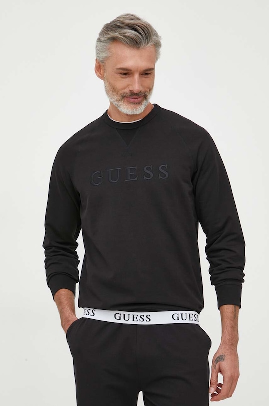 Guess bluza aplikacja czarny U3YQ01.KBS91