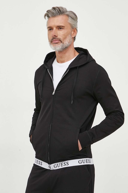 Guess bluza z kapturem czarny U3YQ00.KBS91