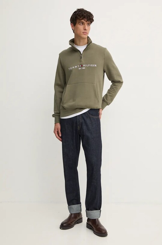 Mikina Tommy Hilfiger MW0MW20954 zelená AW24