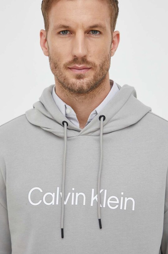 Bavlnená mikina Calvin Klein sivá K10K111345