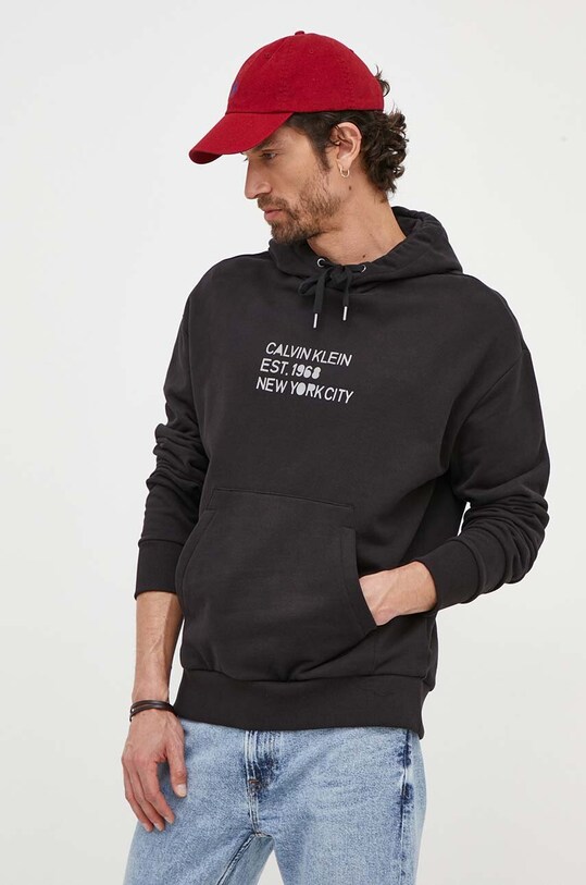 Кофта Calvin Klein с капюшоном чёрный K10K111522