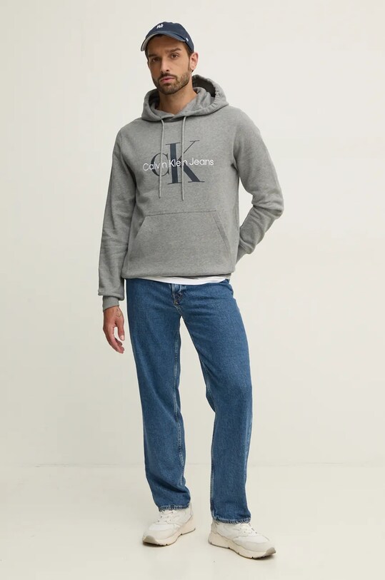 Calvin Klein Jeans hanorac de bumbac J30J320805 gri AW24