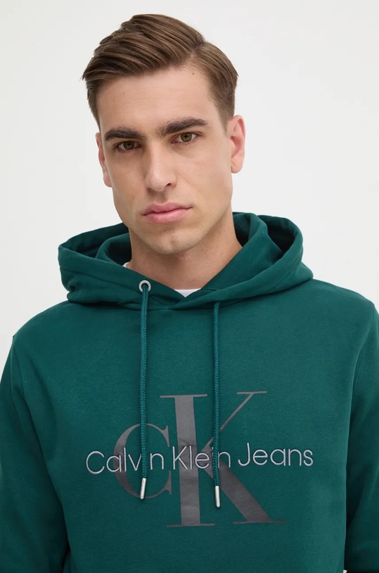 Bavlnená mikina Calvin Klein Jeans zelená J30J320805