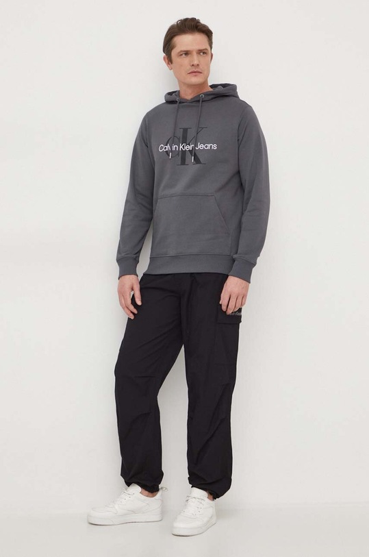 Bavlnená mikina Calvin Klein Jeans J30J320805 sivá AW24