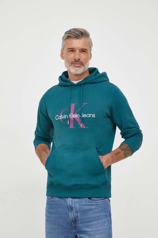 Bavlněná mikina Calvin Klein Jeans modrá J30J320805