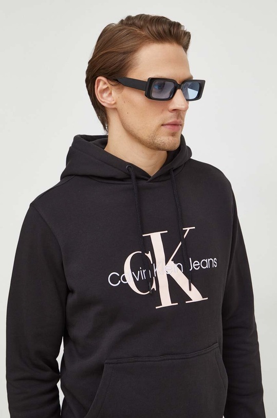 Bavlnená mikina Calvin Klein Jeans čierna J30J320805