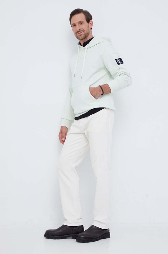 Pamučna dukserica Calvin Klein Jeans J30J323430 zelena AA00