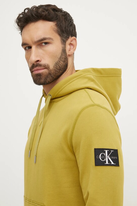 Bavlněná mikina Calvin Klein Jeans zelená J30J323430