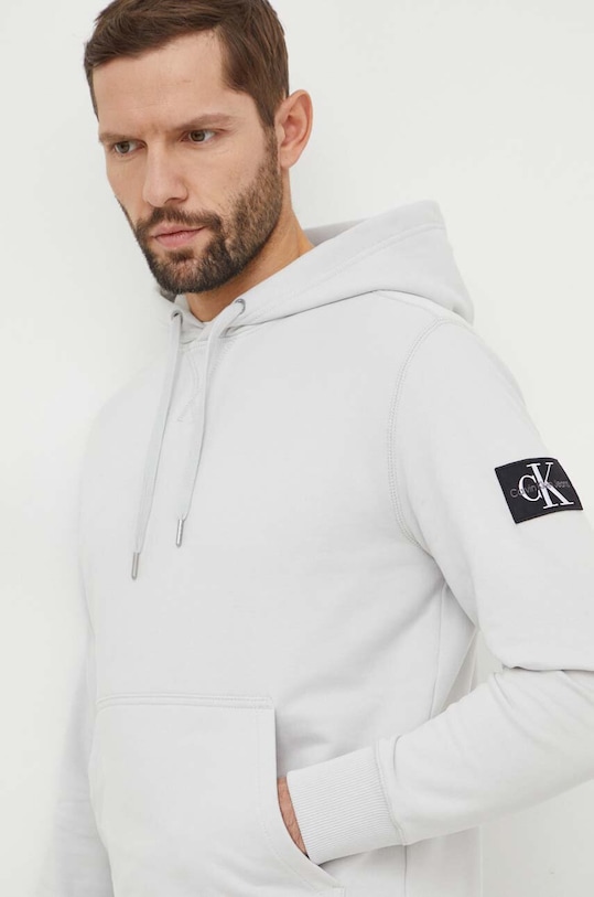 Бавовняна кофта Calvin Klein Jeans бавовна сірий J30J323430