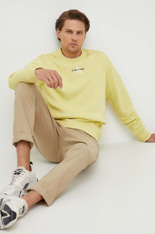 Μπλούζα Calvin Klein Jeans απλικέ πράσινο J30J323434