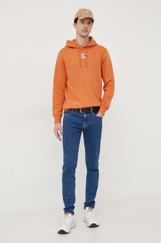 Calvin Klein Jeans bluza J30J323749 pomarańczowy SS24