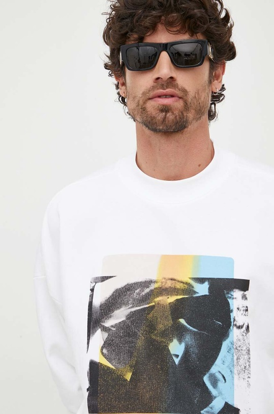 Bavlněná mikina Calvin Klein Jeans bílá J30J323750
