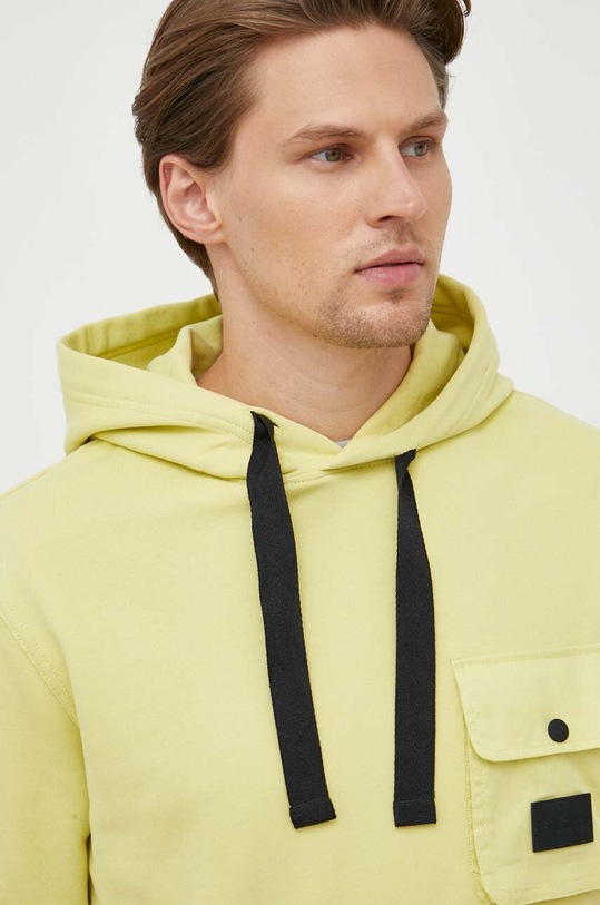 Хлопковая кофта Calvin Klein Jeans с капюшоном зелёный J30J323806