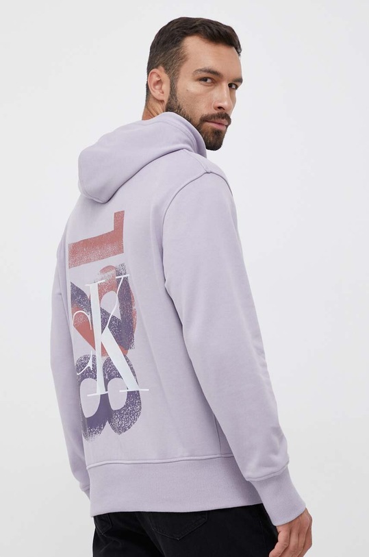 Bavlnená mikina Calvin Klein Jeans bavlna fialová J30J324209