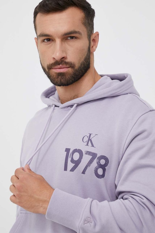 Bavlnená mikina Calvin Klein Jeans fialová J30J324209