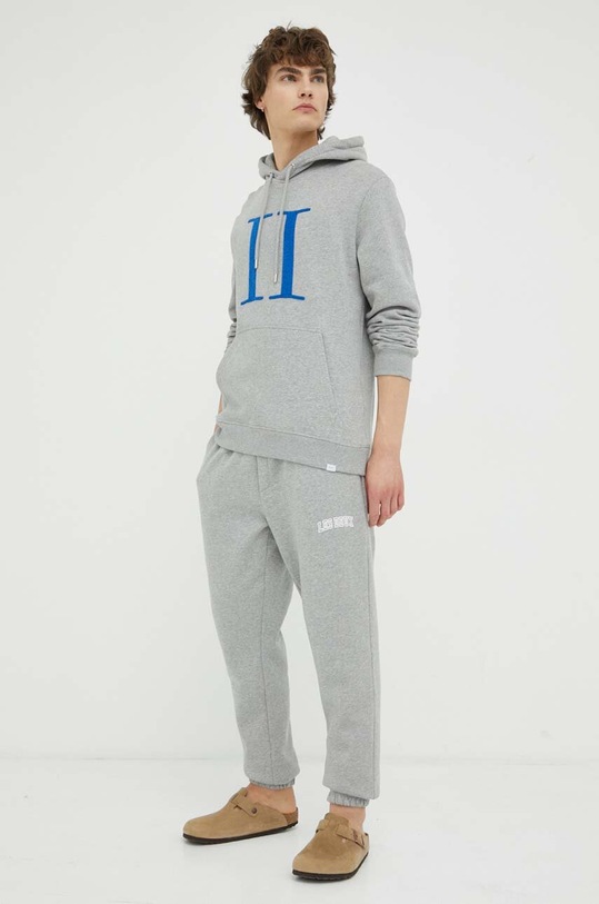 Bavlnená mikina Les Deux melanž sivá LDM201084