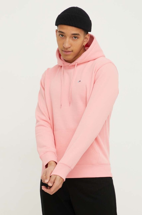 Mikina Tommy Jeans s kapucí růžová DM0DM09593